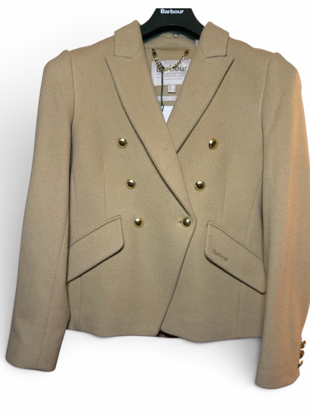 Barbour Tan Darly Wool Blend Blazer NWT